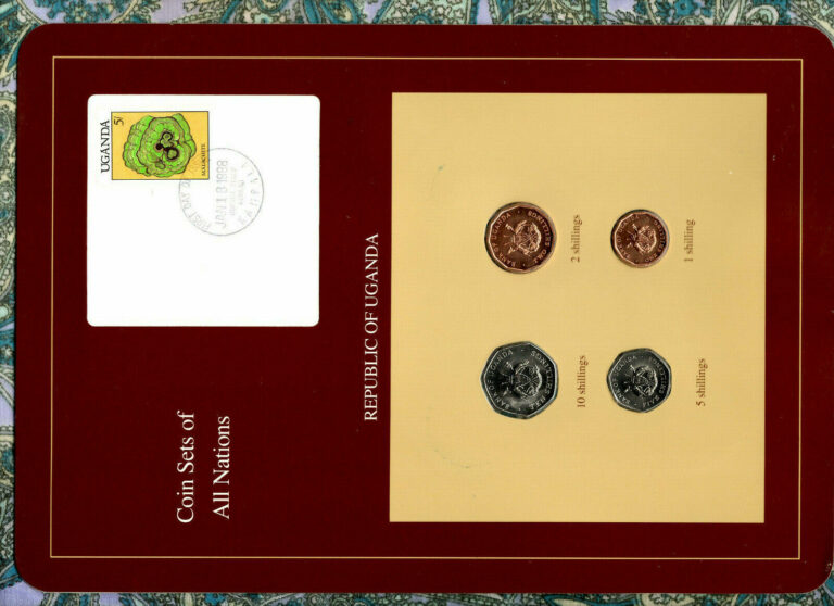 Read more about the article Coin Sets of All Nations Uganda 4 coins all 1987 10  5  2  1 Shillings