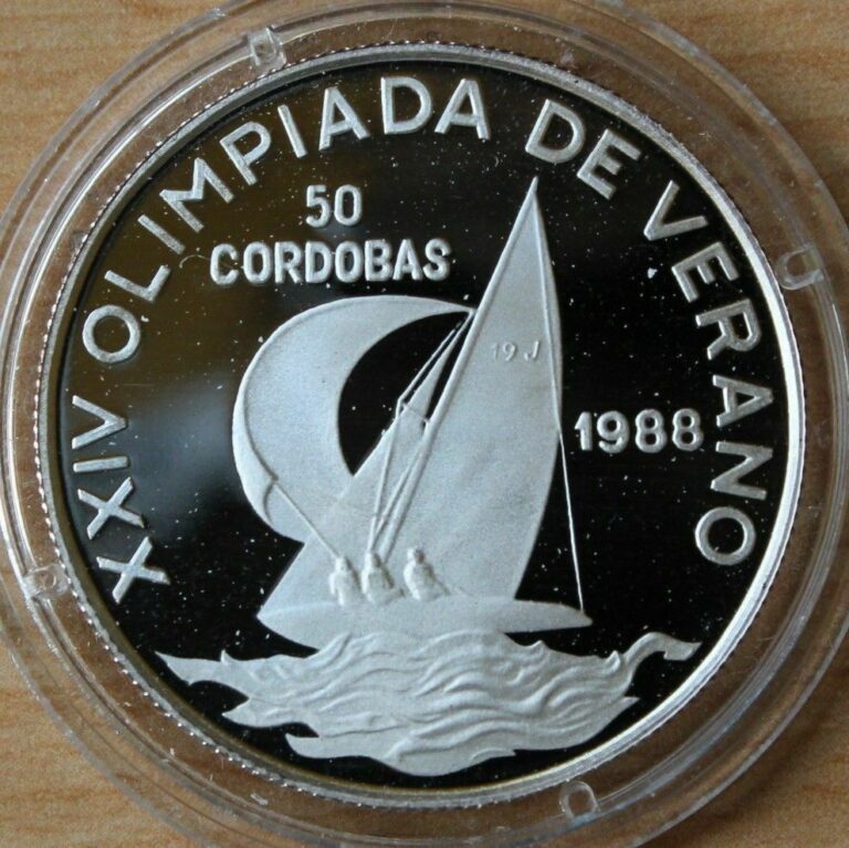 Read more about the article 1988 Nicaragua Silver Proof 50 Cordobas Olympic Sailing