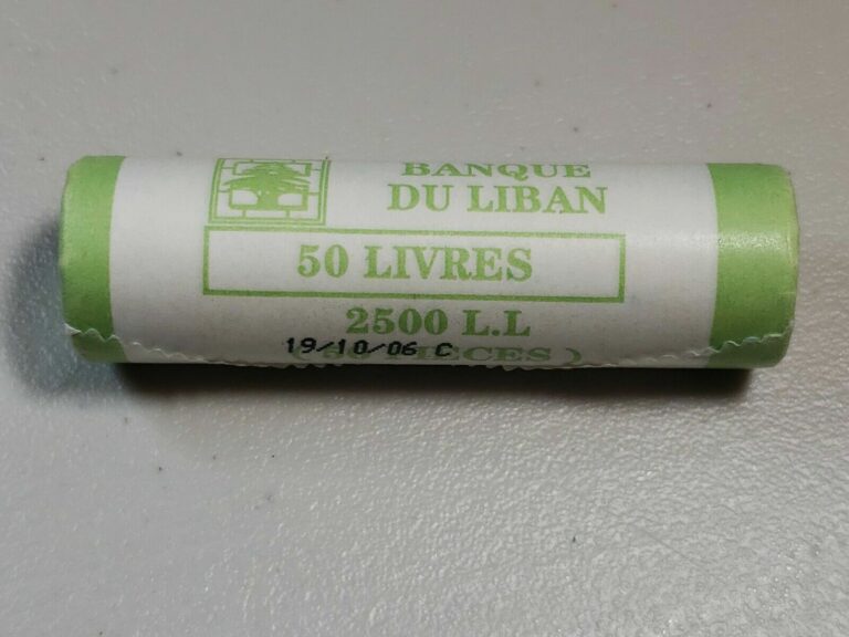 Read more about the article LEBANON KM37a 2006 UNC-UNCIRCULATED MINT sealed Roll 50 LIVRES MODERN  COIN