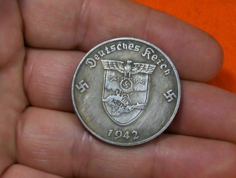 Read more about the article 1942 GERMAN FUEHRER 5 REICHSMARK KRIM CRIMEA WWII COMMEMORATIVE COIN