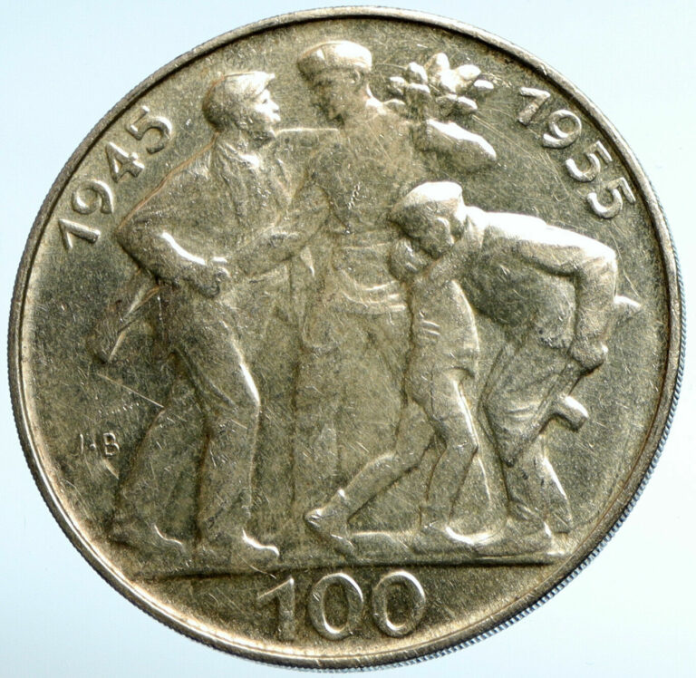 Read more about the article 1955 CZECH Czechoslovakia LIBERATION FROM GERMANY Silver 100 Korun Coin i102966