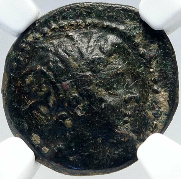 Read more about the article AMPHIPOLIS in MACEDONIA Authentic Ancient Greek Coin RIVER TRIDENT NGC i82622