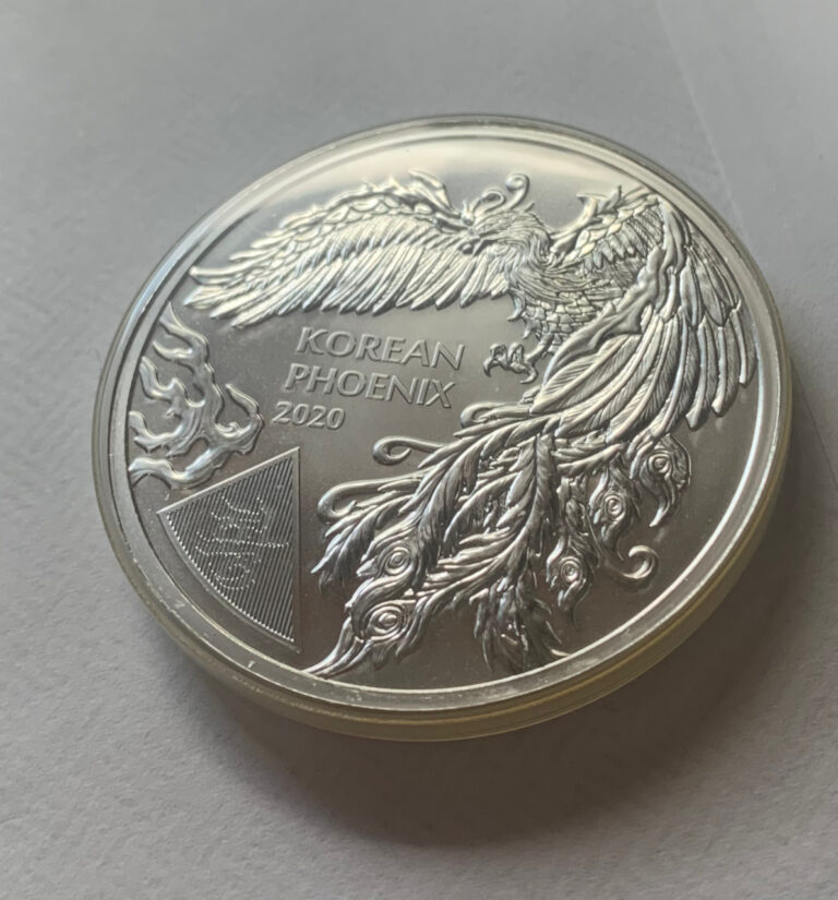 Read more about the article 2020 South Korea – KOMSCO Korean Phoenix 1 oz Silver Coin in capsule!