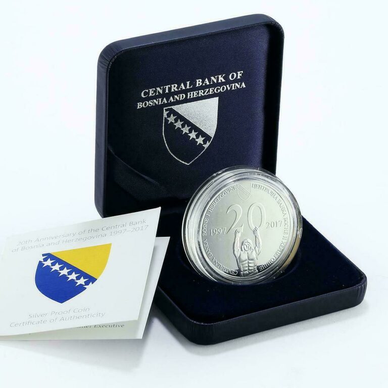 Read more about the article Bosnia and Herzegovina 20 convertible marks 20 Years of Bank silver coin 2017