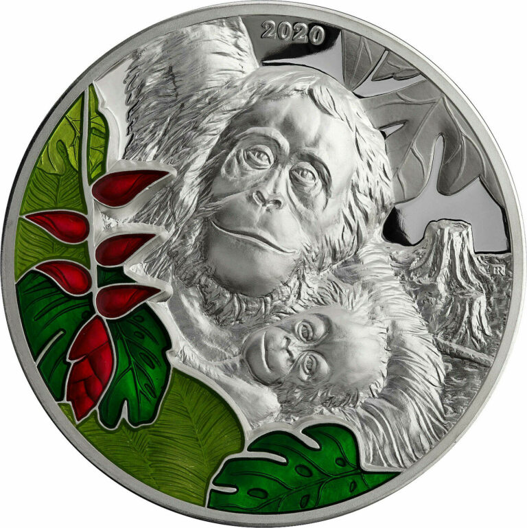 Read more about the article 2020 Cameroon Stories of the Earth Orangutan 4 oz .999 Silver Coin – 300 Made