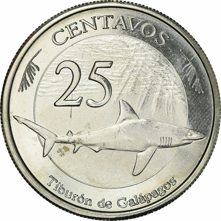 Read more about the article [#221021] Coin  GALAPAGOS ISLANDS  25 Centavos  2008  AU(50-53)  Copper-nickel