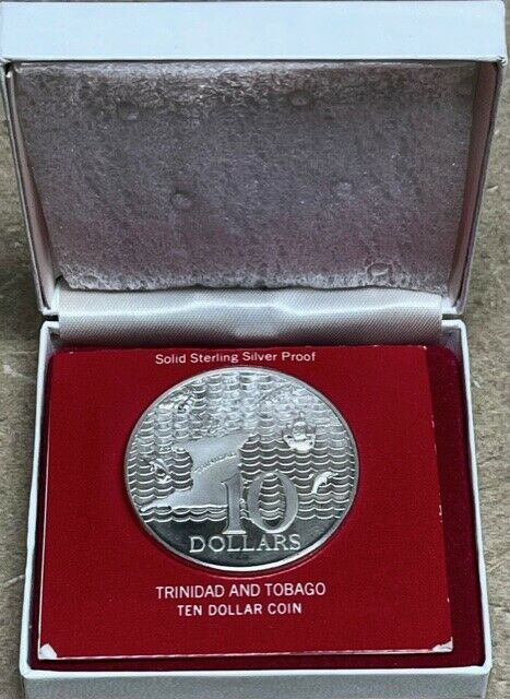 Read more about the article Trinidad and Tobago – 10 Dollars 1973 Proof Sterling Silver Coin 1.0408 ASW – Case