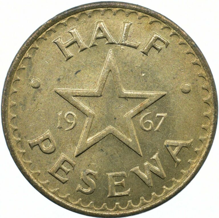 Read more about the article COIN / GHANA 1967 / HALF PESEWA UNC MINT LUSTRE     #WT23653