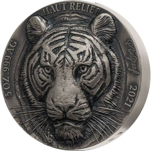 Read more about the article TIGER Big Five Asia 5 Oz Silver Coin 5000 Francs Ivory Coast 2021