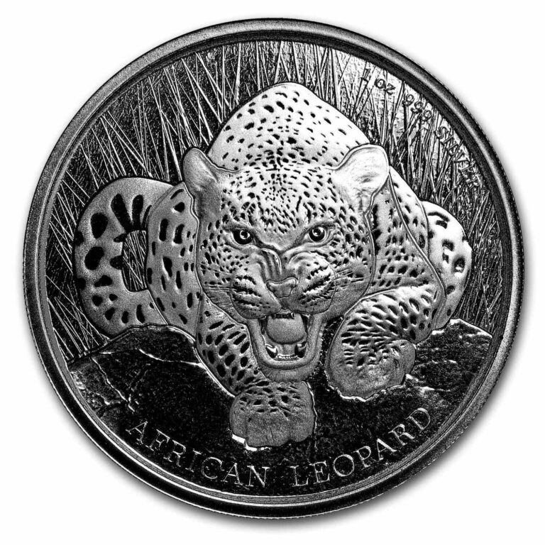 Read more about the article 2017 Republic of Ghana 5 Cedi 1 oz Silver African Leopard BU