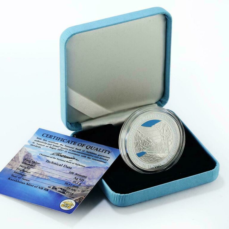 Read more about the article Tajikistan 100 somoni Launch of Rogun HPP silver proof coin 2018