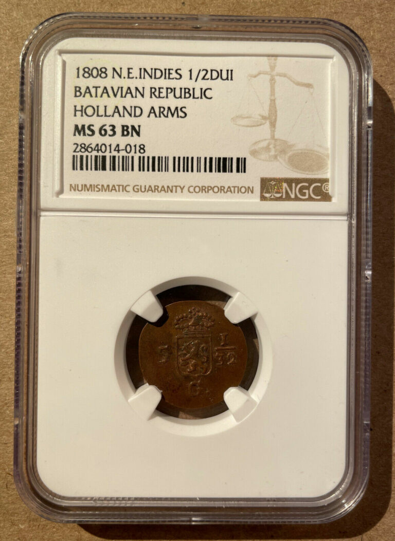 Read more about the article 1808 NETHERLANDS EAST INDIES BATAVIAN REP. NGC MS 63 BN – 24 in Higher Grades!