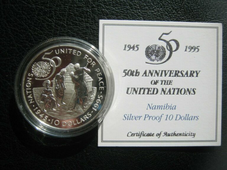 Read more about the article Namibia 1995 $10 Dollars Silver Proof Coin United Nations 50th Anniversary ~COA