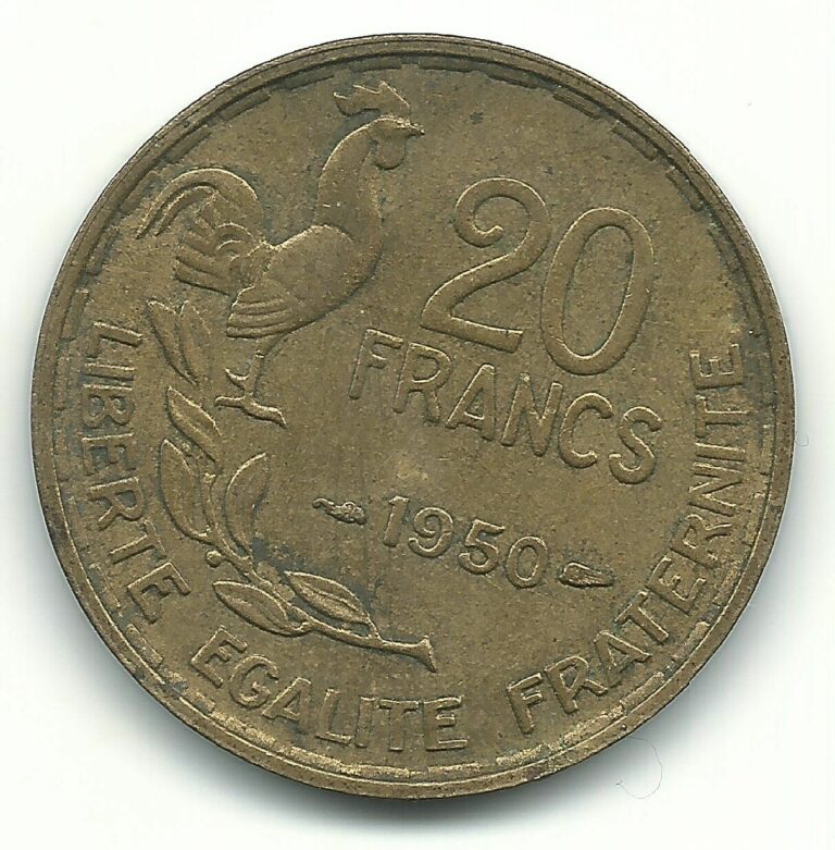 Read more about the article VERY NICE HIGH GRADE 1950 FRANCE 20 FRANCS COIN-AGT180