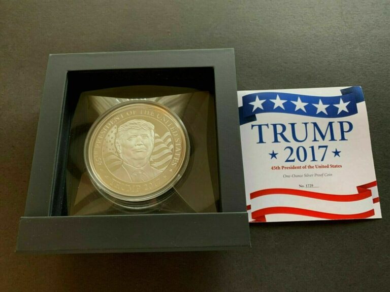 Read more about the article 2017 Equatorial Guinea 1 oz Donald Trump Silver Proof Coin in Box and COA