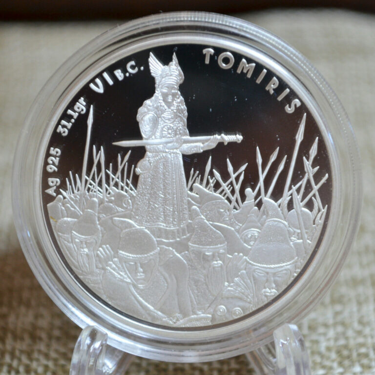 Read more about the article Kazakhstan 2010 1Oz Silver Proof coin Tomiris the Great Commanders series