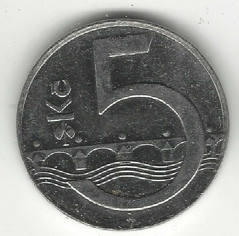 Read more about the article 1995/93??  5 Kc  Czech Republic 5 Koruna/Korun  Ceska Republika Coin  Money