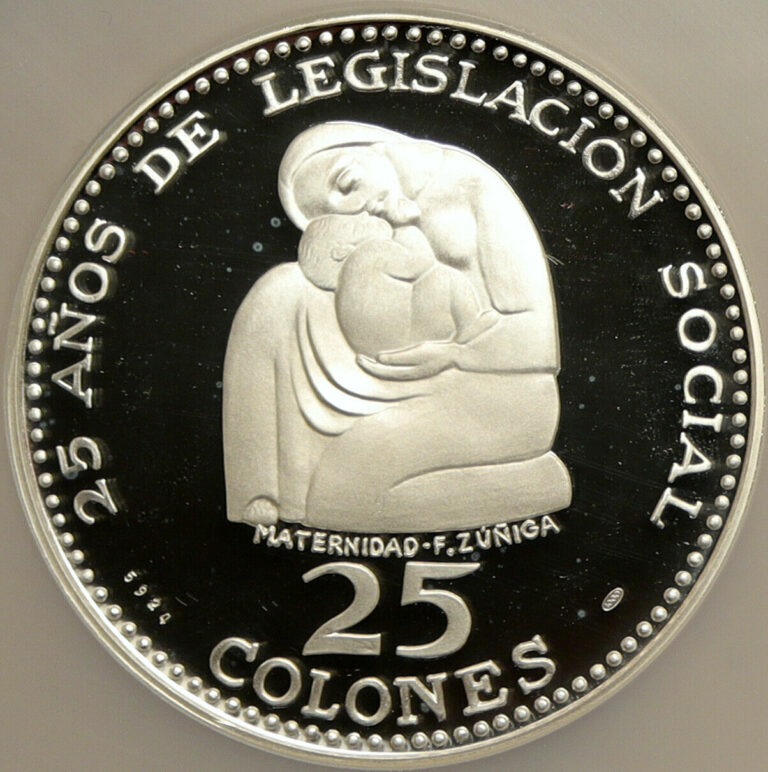 Read more about the article 1970 COSTA RICA Social Legislation 25YR Proof Silver 25 Colon NGC Coin i103899
