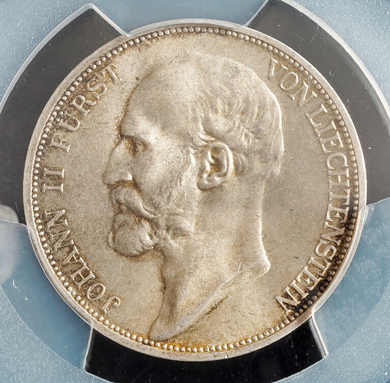 Read more about the article 1924  Liechtenstein  Prince Johann II. Rare Silver 2 Franken Coin. PCGS MS65(+)