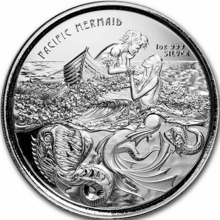 Read more about the article 2021 Samoa 1 oz Silver Pacific Mermaid BU Ships free in mint capsule