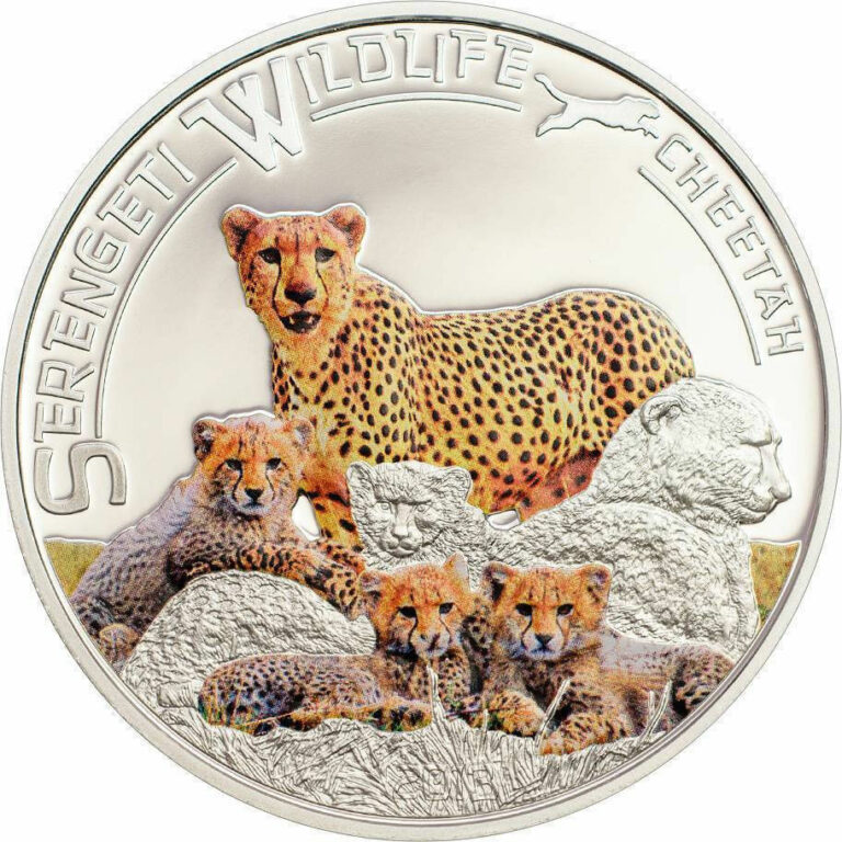 Read more about the article Rare 2013 Tanzania Large Color Silver $5  Cheetah