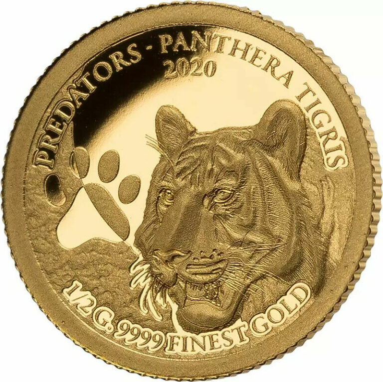 Read more about the article 2020 Senegal Gold Proof Coin Tiger Panthera Big Cat Predators Fauna Wildlife WWF