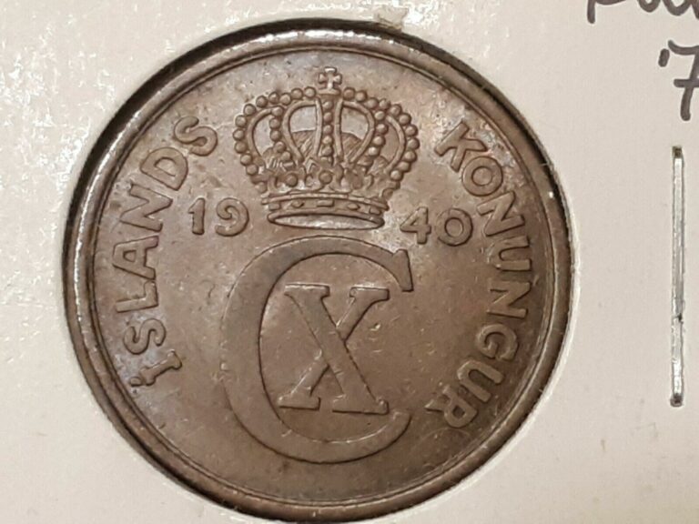 Read more about the article 1940 Iceland 5 Aurar AU+ KM#7.2 (1121)