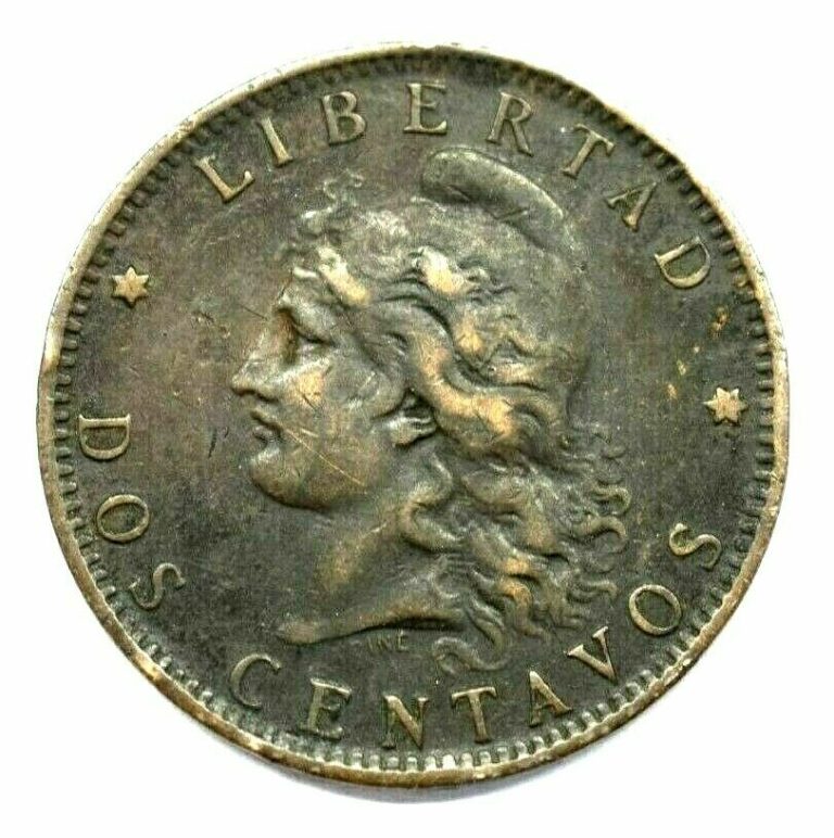 Read more about the article 1885 COIN Argentina 2 Centavos Bronze World Coin Liberty Cap KM:33 Antique Coins