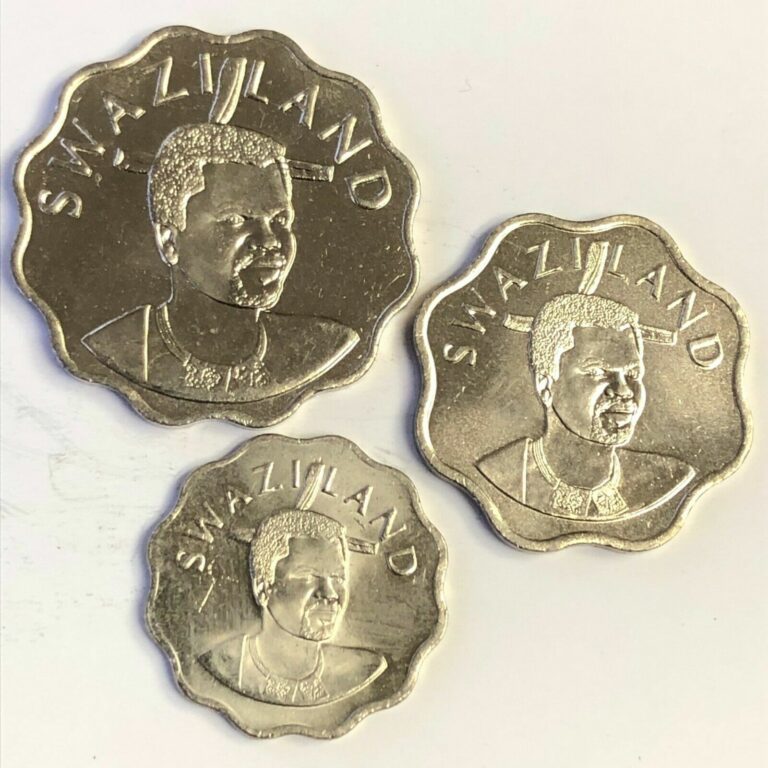 Read more about the article 1996 SWAZILAND 3-Coin Set  5 10 and 20 Cents Scalloped Coins  UNC