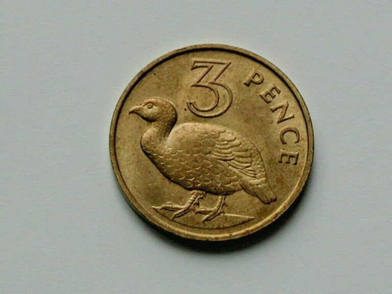 Read more about the article The Gambia (W Africa) 1966 3 Pence Coin AU+ with Toned-Lustre and Bird