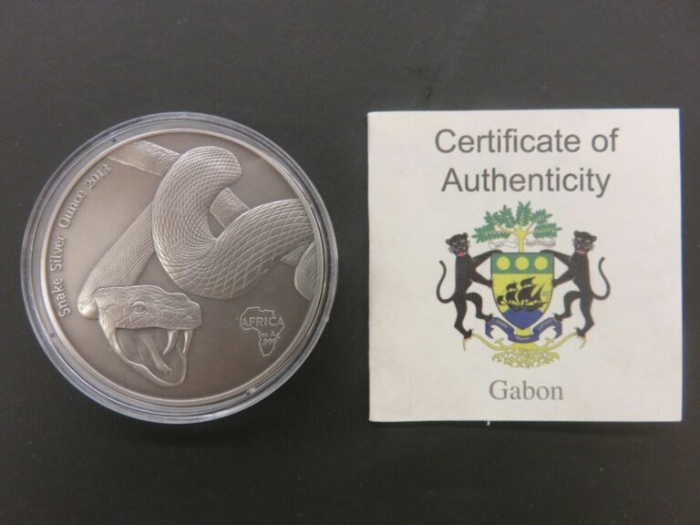 Read more about the article 2013 1oz Silver Africa Gabon Snake Antique Finish With COA