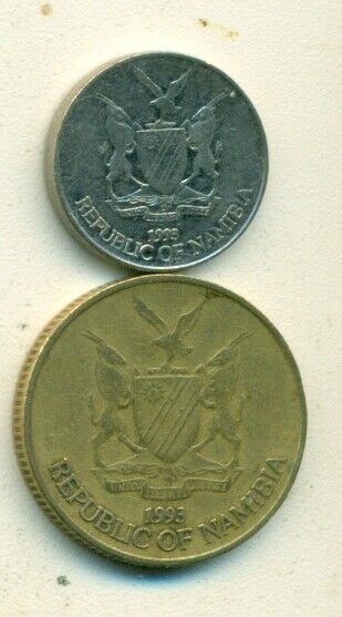 Read more about the article 2 DIFFERENT COINS from NAMIBIA – 5 CENTS and 1 DOLLAR (BOTH DATING 1993)