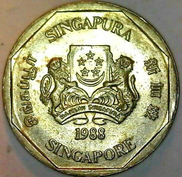 Read more about the article $1 Singapore 1988 Circulated One Dollar 22.4 mm SINGAPURA