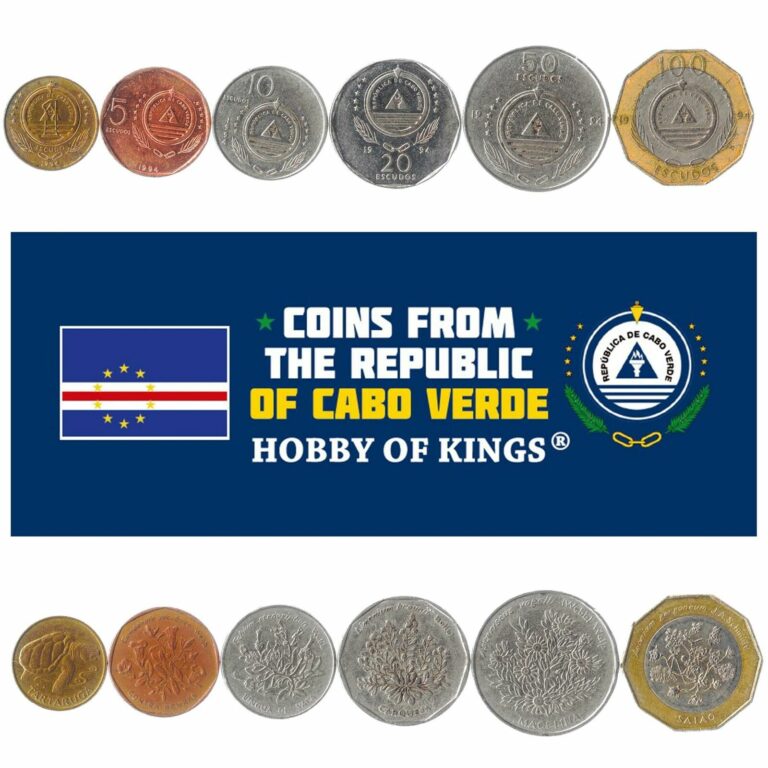 Read more about the article SET OF 6 COMMEMORATIVE COINS FROM CAPE VERDE 1 – 100 ESCUDOS FLORA – PLANTS 1994