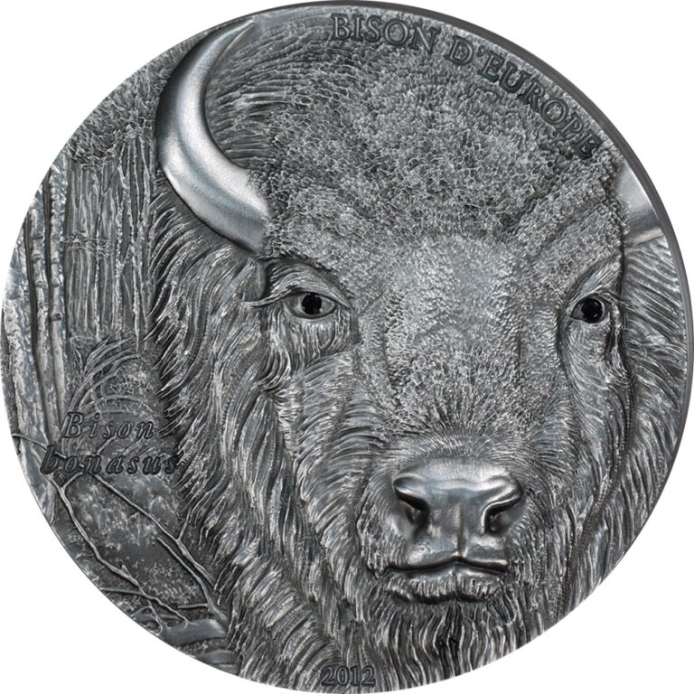 Read more about the article Togo 2012 European Bison 1500 Fr 2 Oz Silver Coin High Relief with Swarovski
