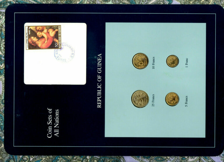 Read more about the article Coin Sets of All Nations Guinea UNC 1 5 10 Francs 1985 25 Francs 1987