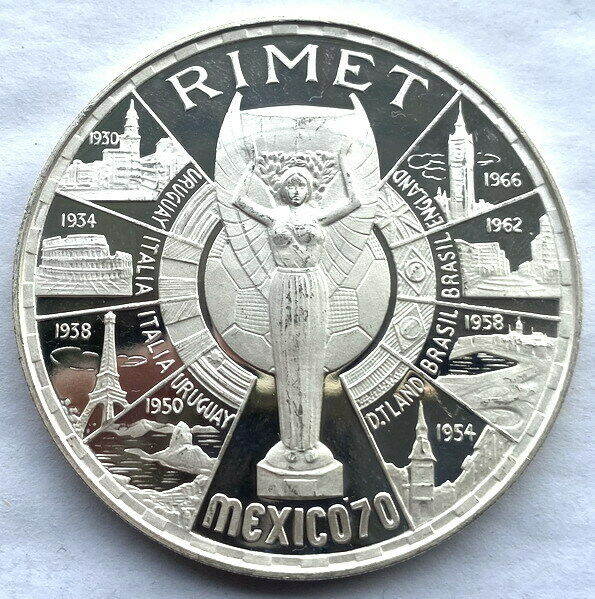 Read more about the article Equatorial Guinea 1970 Rimet Cup 200 Pesetas 1.28oz Silver Coin