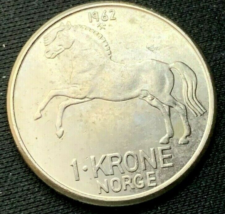 Read more about the article 1962 Norway 1 Krone coin UNC   Olav  World Coin   #B306