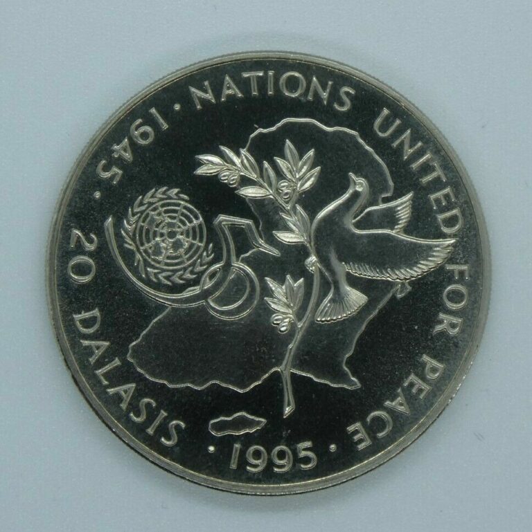 Read more about the article 1995 Gambia United Nations 50th Anniversary 20 Dalasis Coin