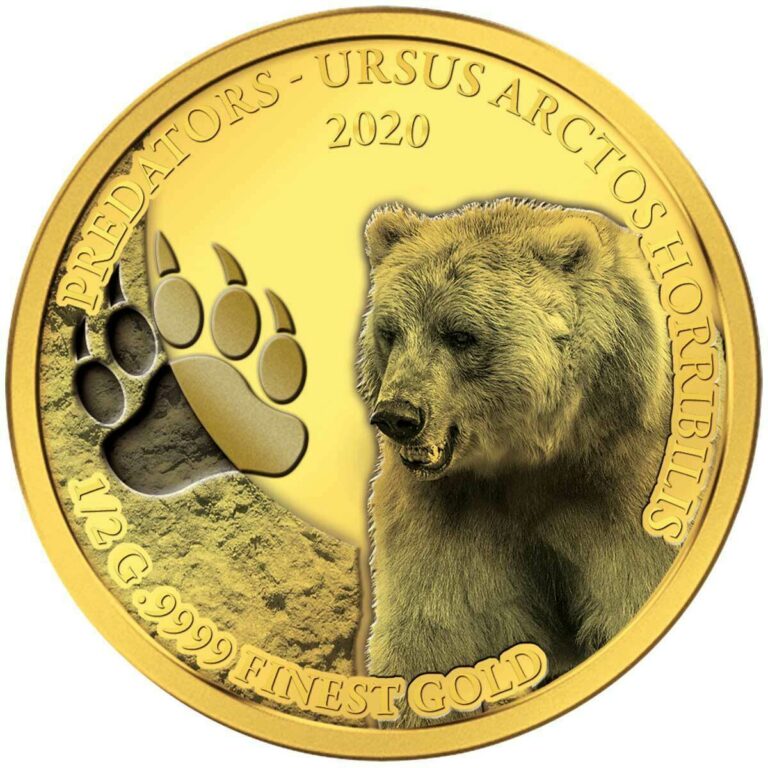 Read more about the article 2020 Senegal Gold Coin Grizzly Bear Big Five Predators Fauna Wildlife