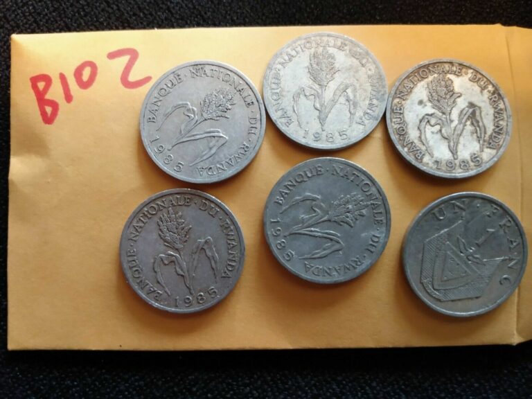 Read more about the article 🇷🇼🇷🇼🇷🇼 6 Rwanda Coins  One Franc 🇷🇼🇷🇼