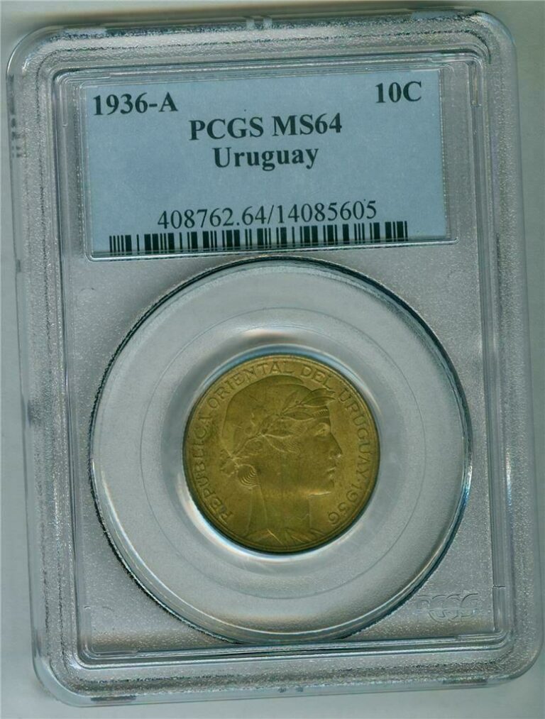 Read more about the article URUGUAY 1936-A 10 CENTESIMOS PCGS MS-64 CHOICE BU