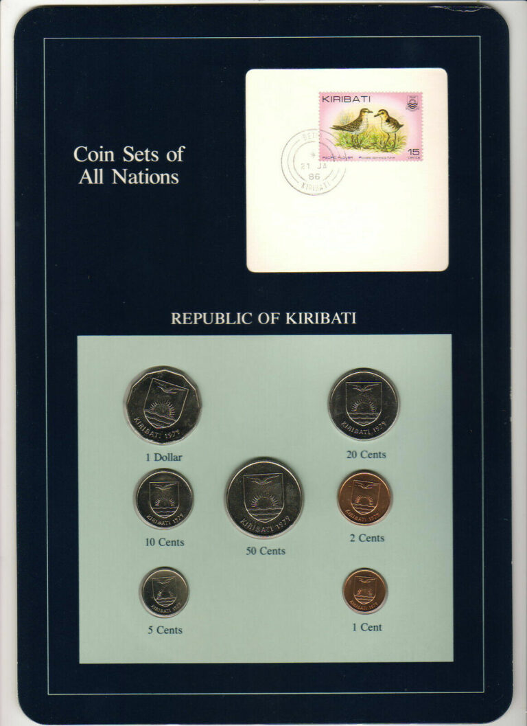 Read more about the article Coin Sets of All Nations – KIRIBATI. 1979 7 Coin Set. 1 Cent – 1 Dollar.. UNC