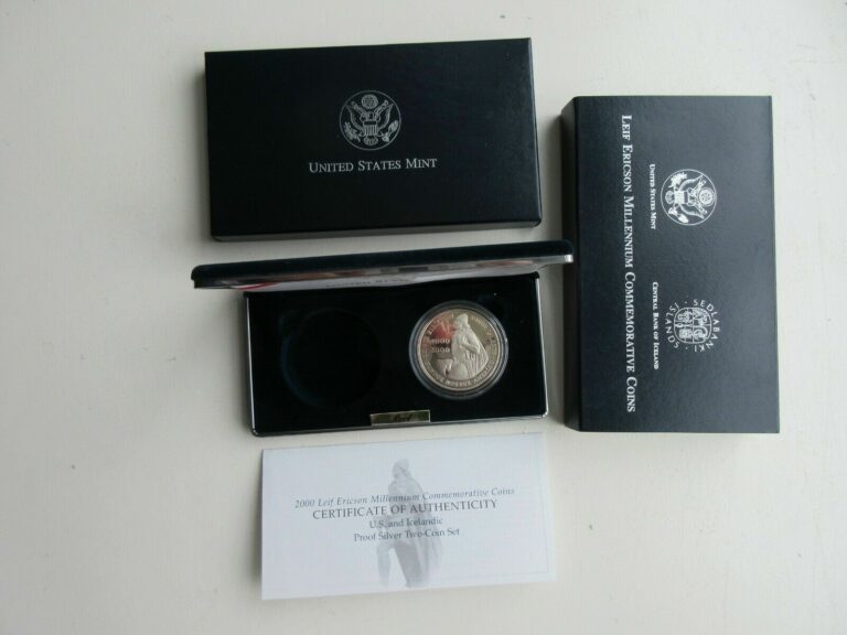 Read more about the article Iceland SILVER PROOF 2000 Lief Ericson Commemorative 1000 Kronur 90% Silver