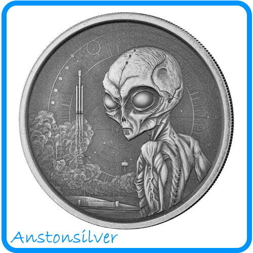 Read more about the article 2021 Ghana Alien ANTIQUE 1 oz Silver Coin – Limited Mintage 3 000!