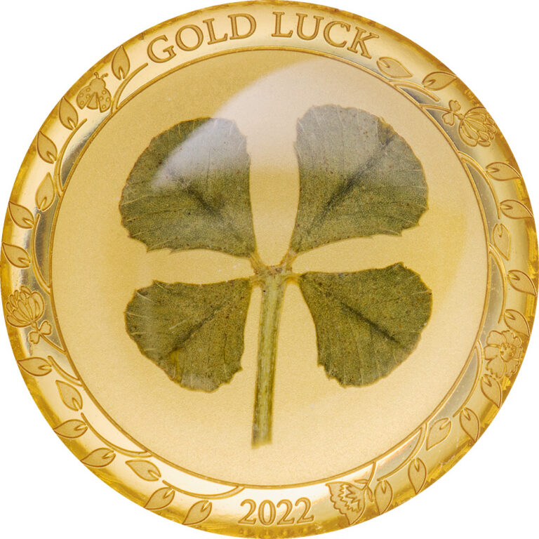 Read more about the article 2022 Palau Four Leaf Clover Gold Luck 1g Proof Coin