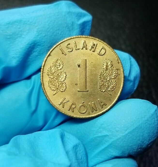 Read more about the article 1966 Iceland 🇮🇸 1 Old Krona World  Foreign Coin KM 12a In Mylar Flip Lustrous!