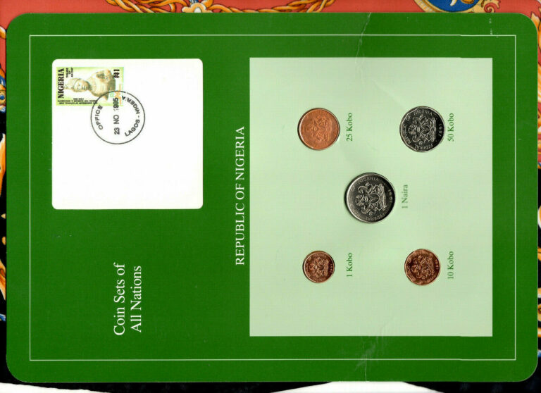 Read more about the article Coin Sets of All Nations Nigeria 1 Naira  50 25 10 1 Kobo 1991 UNC SCARCE