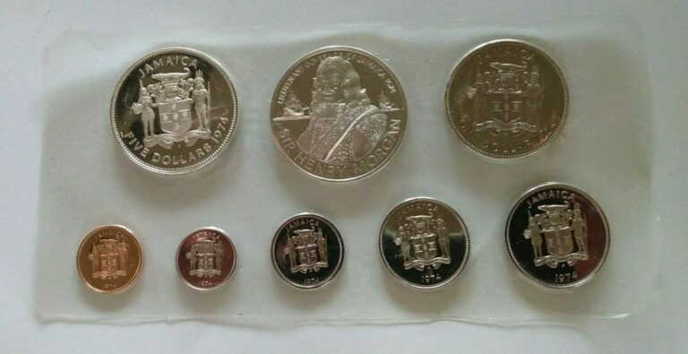 Read more about the article JAMAICA – (8) Coin Proof Set 1974 – with Silver $10 and $5 Coins