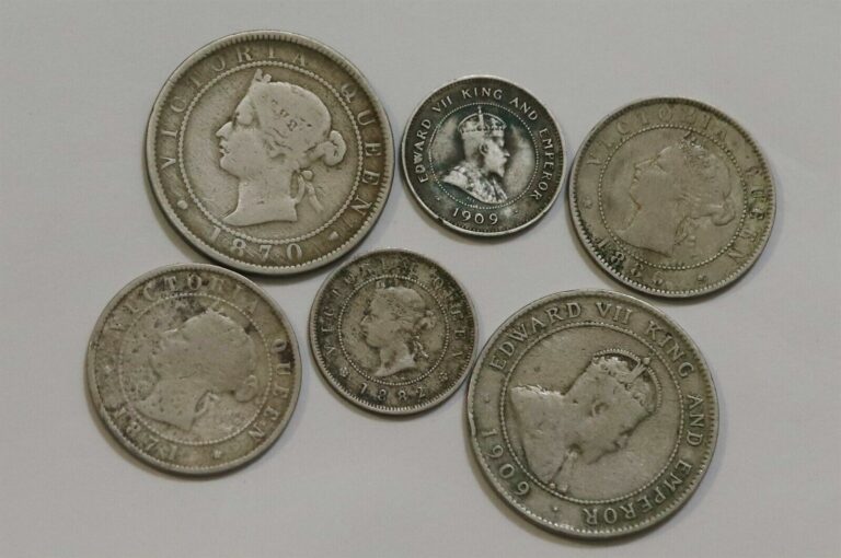 Read more about the article JAMAICA QUEEN VICTORIA + EDWARD VII OLD COLONIAL COINS B41 EEE40